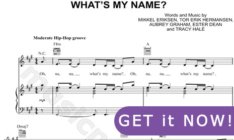 Rihanna, What's My Name Sheet music, online, download, score, piano, notation