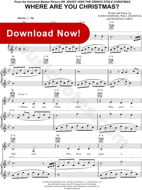 christmas songs notes piano. faith hill, where are you christmas sheet music, score, piano, notes,