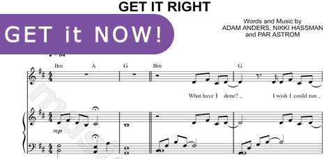 Glee Cast, Get It Right Sheet Music, download score, notation