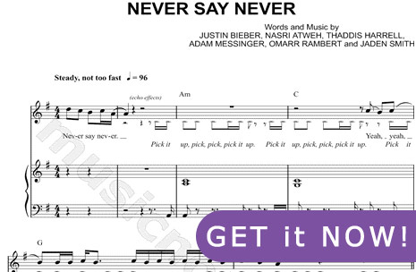 Justin Bieber, Never Say Never Sheet Music, download, notation