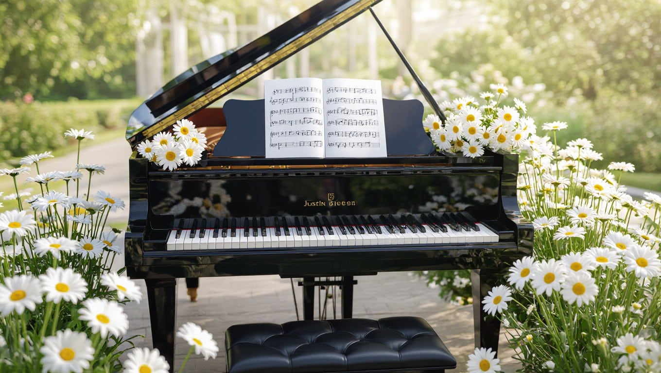 Daisies sheet music on piano
